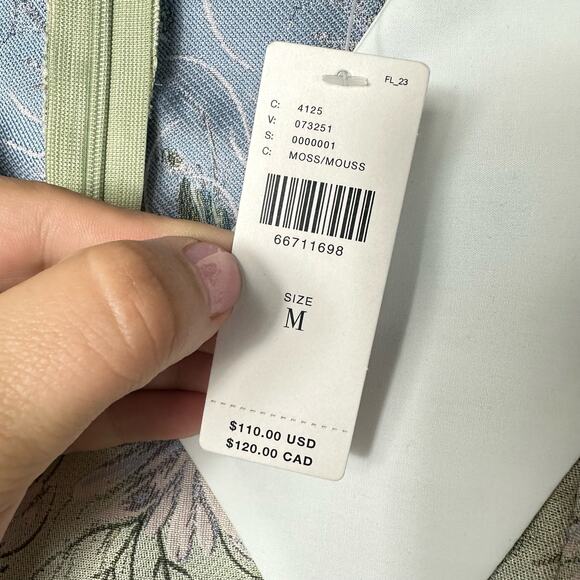 Anthropologie Floral Puff Sleeve Romper - Green and White - Picture 5 of 9